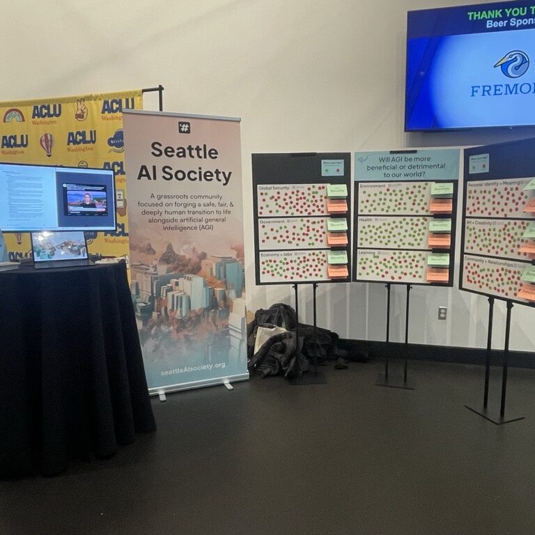 Seattle AI Society interactive exhibit display at the Cascade PBS Ideas Festival